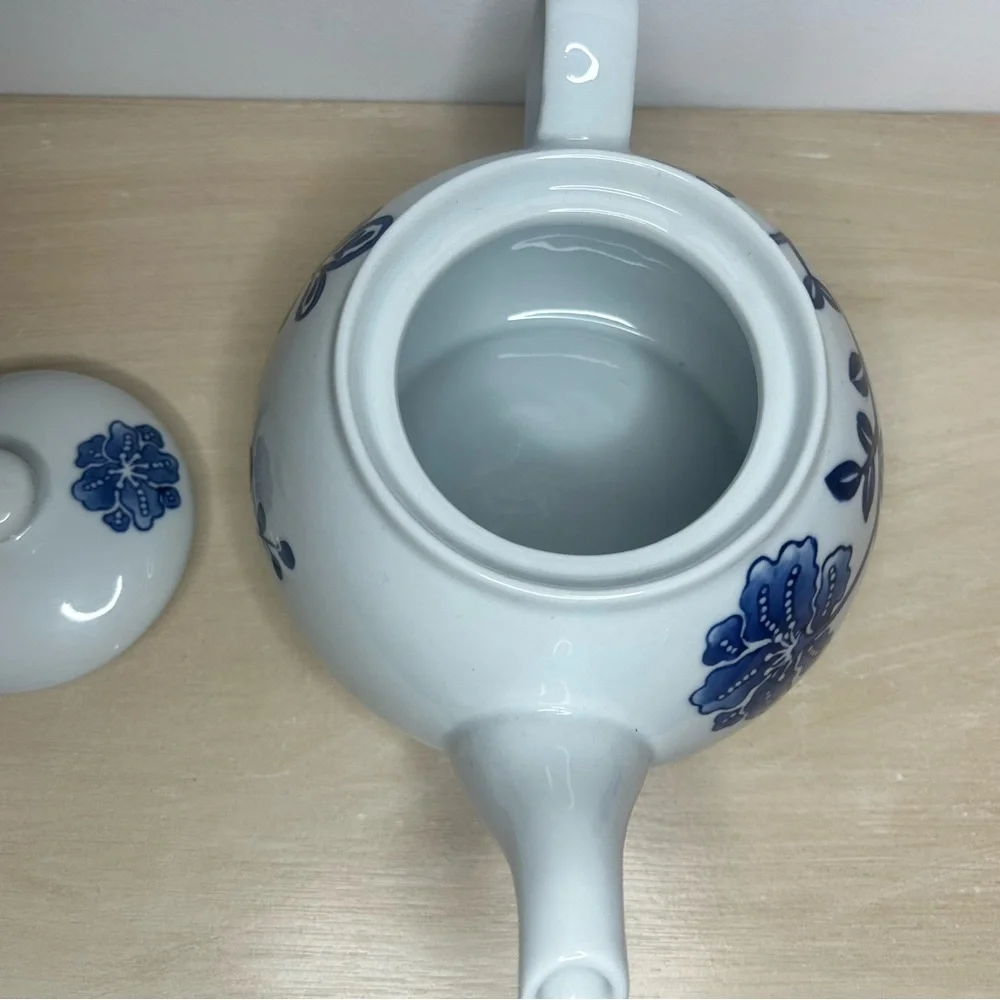 TARGET HOME Blue & White Teapot  Floral Fern Porcelain